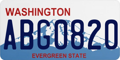 WA license plate ABG0820