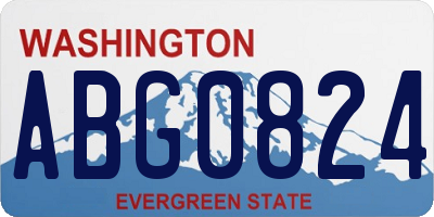 WA license plate ABG0824