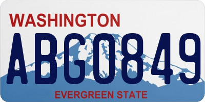 WA license plate ABG0849