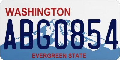 WA license plate ABG0854