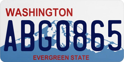 WA license plate ABG0865