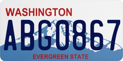 WA license plate ABG0867