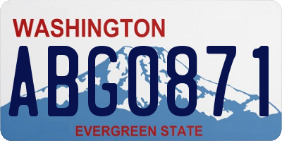 WA license plate ABG0871