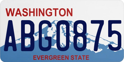 WA license plate ABG0875