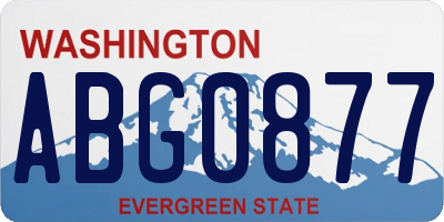 WA license plate ABG0877