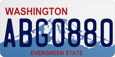 WA license plate ABG0880
