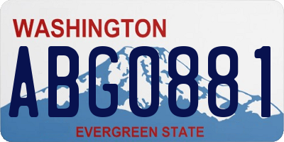WA license plate ABG0881