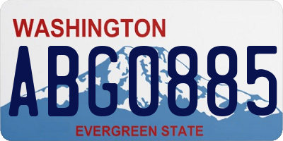 WA license plate ABG0885