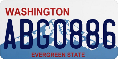 WA license plate ABG0886