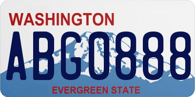 WA license plate ABG0888