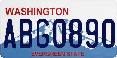 WA license plate ABG0890