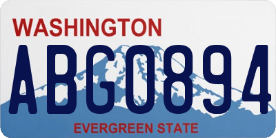 WA license plate ABG0894