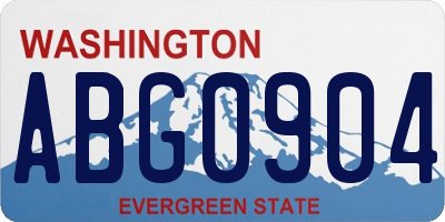 WA license plate ABG0904