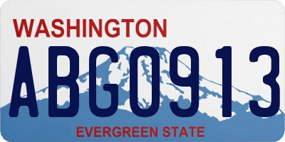 WA license plate ABG0913