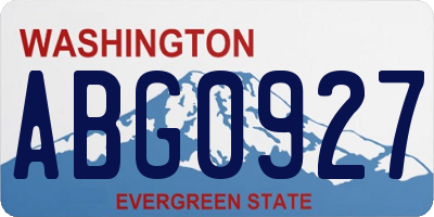 WA license plate ABG0927