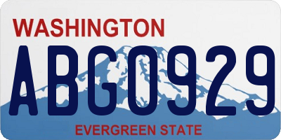 WA license plate ABG0929