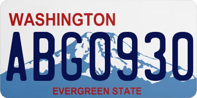 WA license plate ABG0930