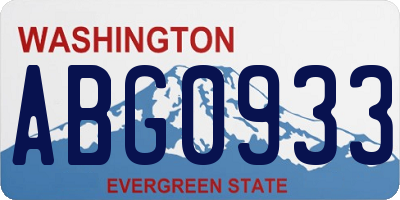 WA license plate ABG0933