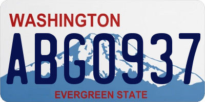 WA license plate ABG0937