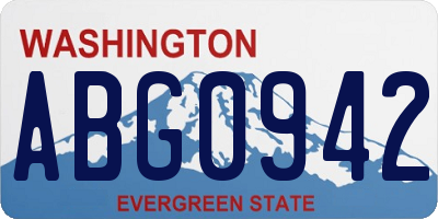 WA license plate ABG0942