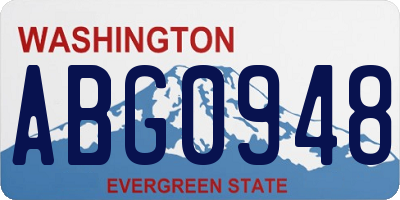 WA license plate ABG0948
