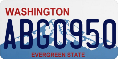 WA license plate ABG0950