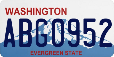 WA license plate ABG0952