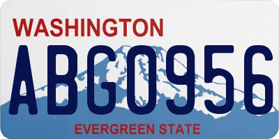 WA license plate ABG0956
