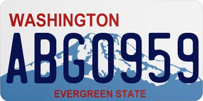 WA license plate ABG0959