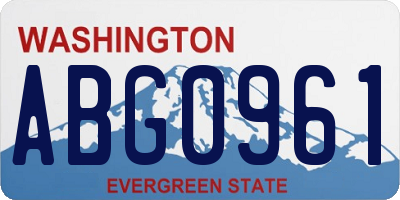 WA license plate ABG0961