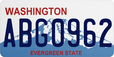 WA license plate ABG0962