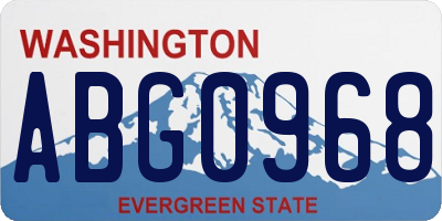 WA license plate ABG0968