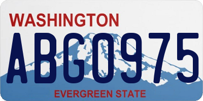 WA license plate ABG0975