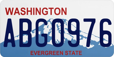 WA license plate ABG0976