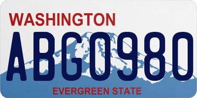 WA license plate ABG0980
