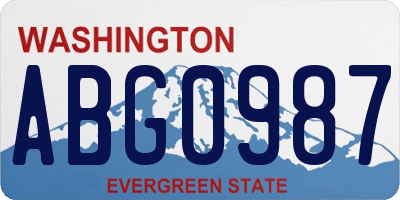 WA license plate ABG0987