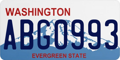 WA license plate ABG0993