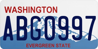WA license plate ABG0997