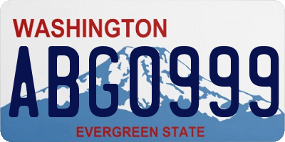 WA license plate ABG0999