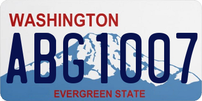 WA license plate ABG1007