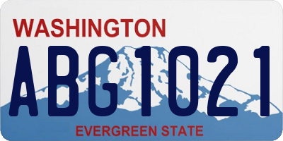 WA license plate ABG1021