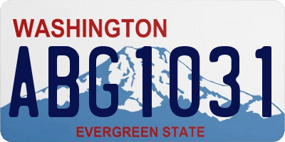 WA license plate ABG1031