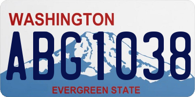 WA license plate ABG1038
