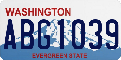 WA license plate ABG1039