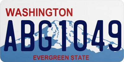 WA license plate ABG1049