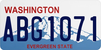 WA license plate ABG1071