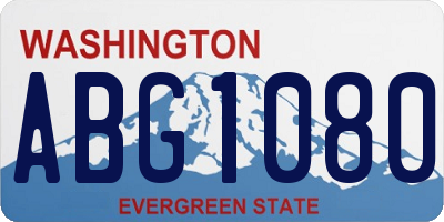 WA license plate ABG1080