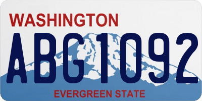 WA license plate ABG1092