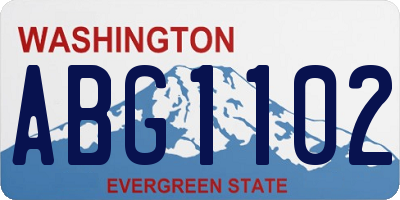 WA license plate ABG1102