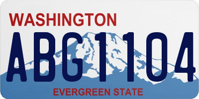 WA license plate ABG1104